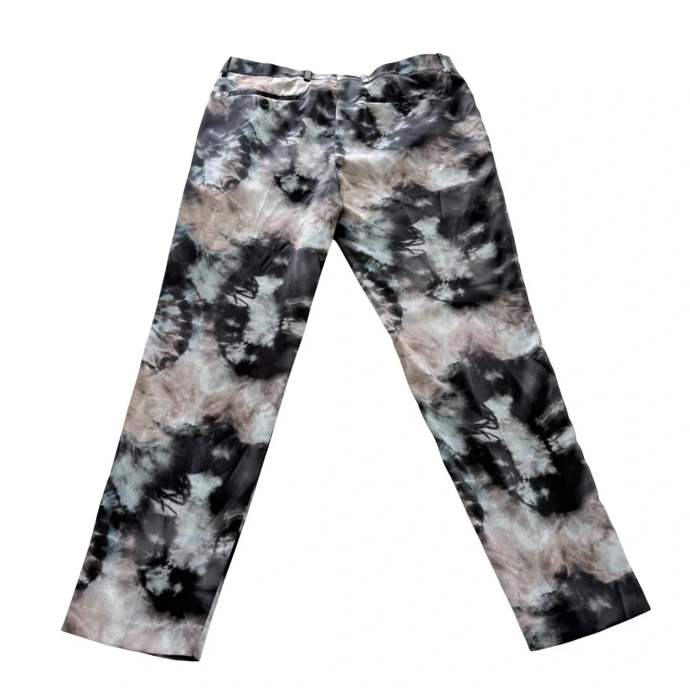 INC Slim Fit Pants Mens 32x30(28 inseam) Gray Abstract Tie Dye Stretch  Casual